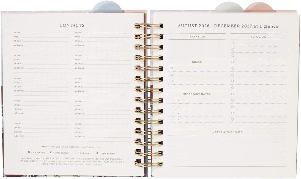 2026-2027 Quilted Cottage Weekly Desk Planner