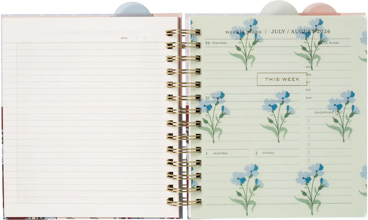 2026-2027 Quilted Cottage Weekly Desk Planner