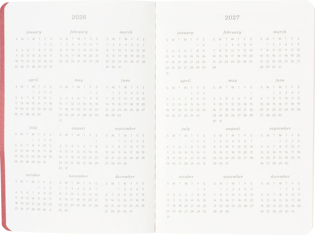 2026-2027 Romantic Birds Monthly Pocket Planner