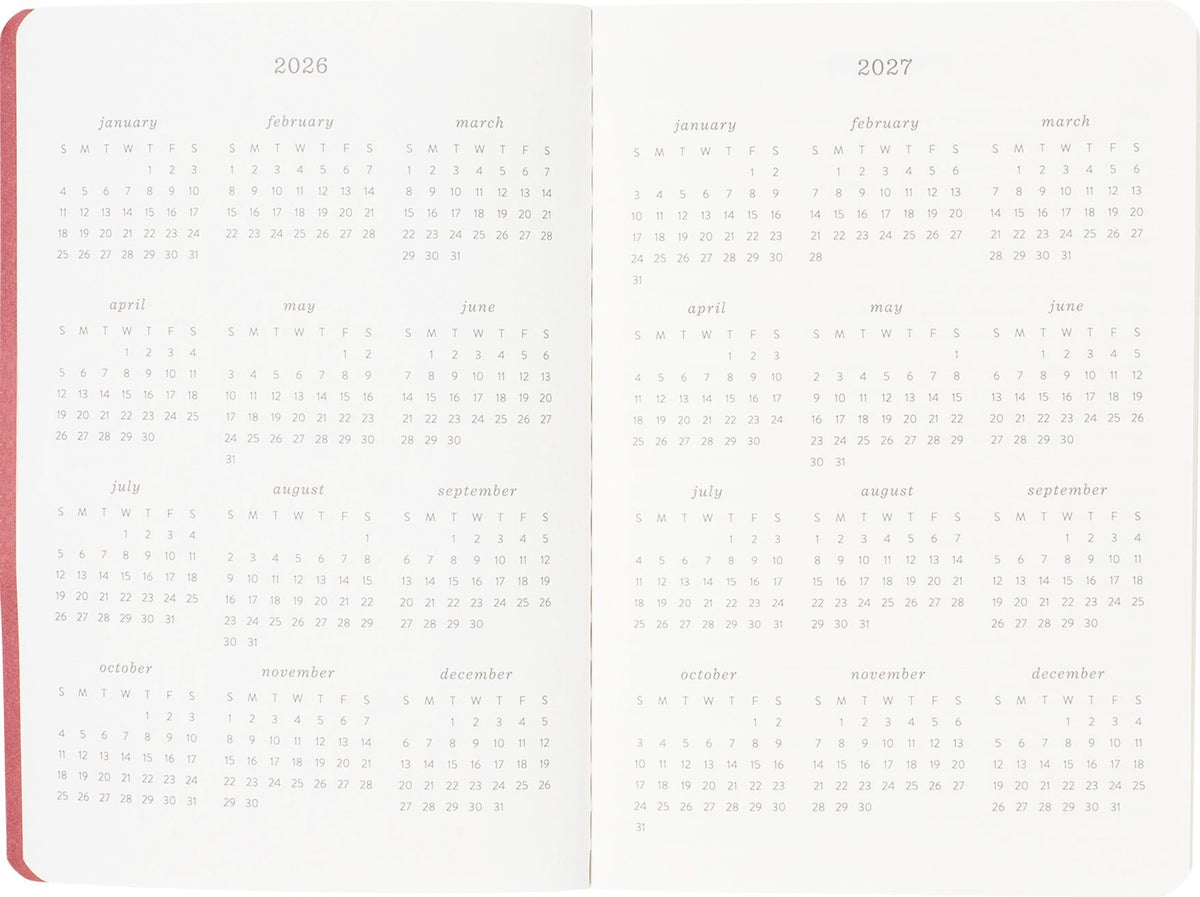 2026-2027 Romantic Birds Monthly Pocket Planner