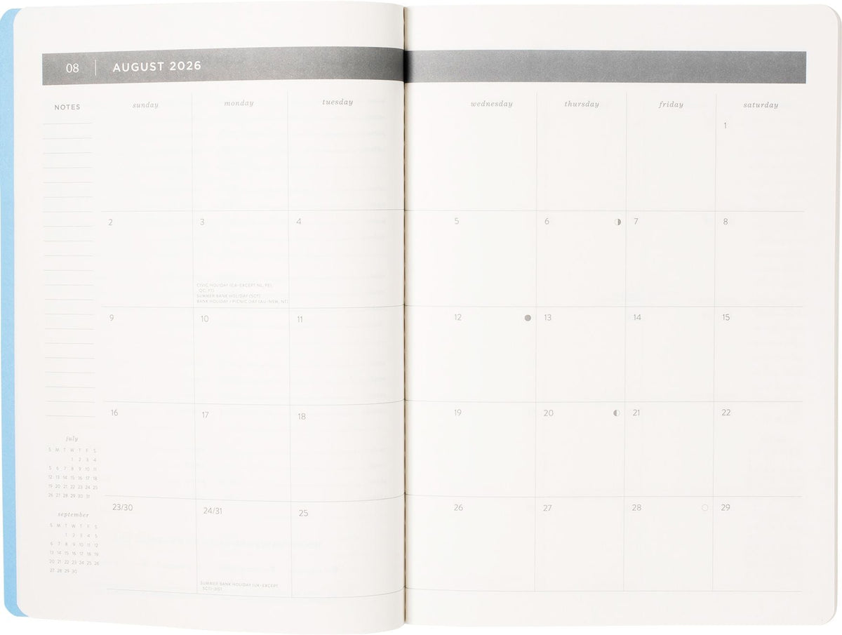 2026-2027 Painted Swans Monthly Desk Planner