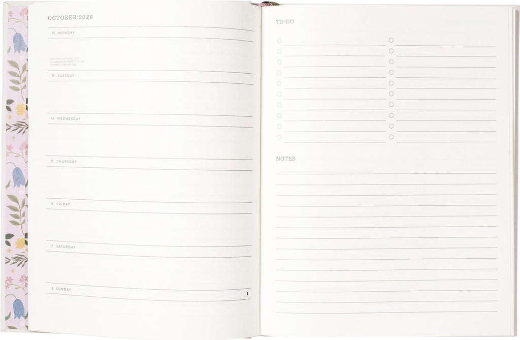 2026-2027 Storybook Flower Weekly Desk Planner