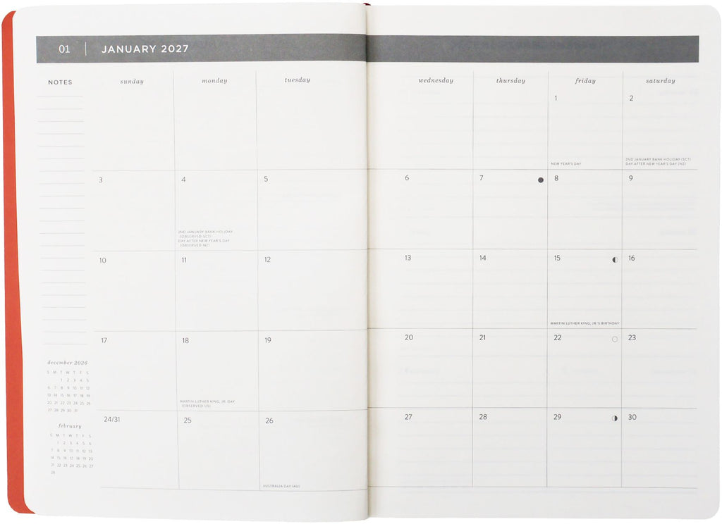 2027 Colorblock Weekly Desk Planner