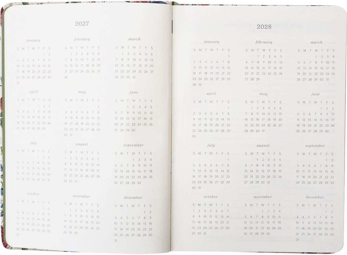 2027 Ivory Garden Monthly Desk Planner
