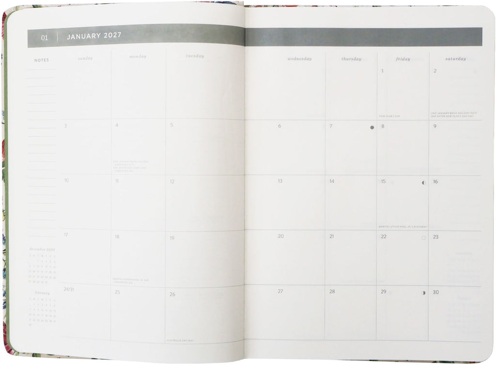 2027 Ivory Garden Monthly Desk Planner
