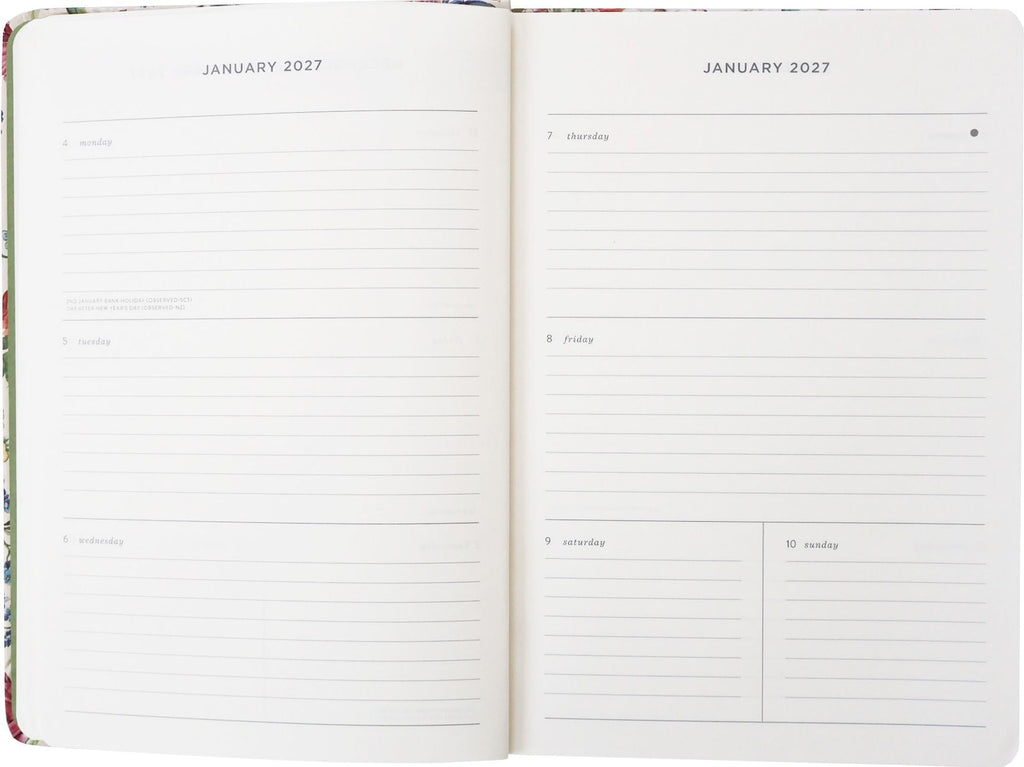 2027 Ivory Garden Monthly Desk Planner
