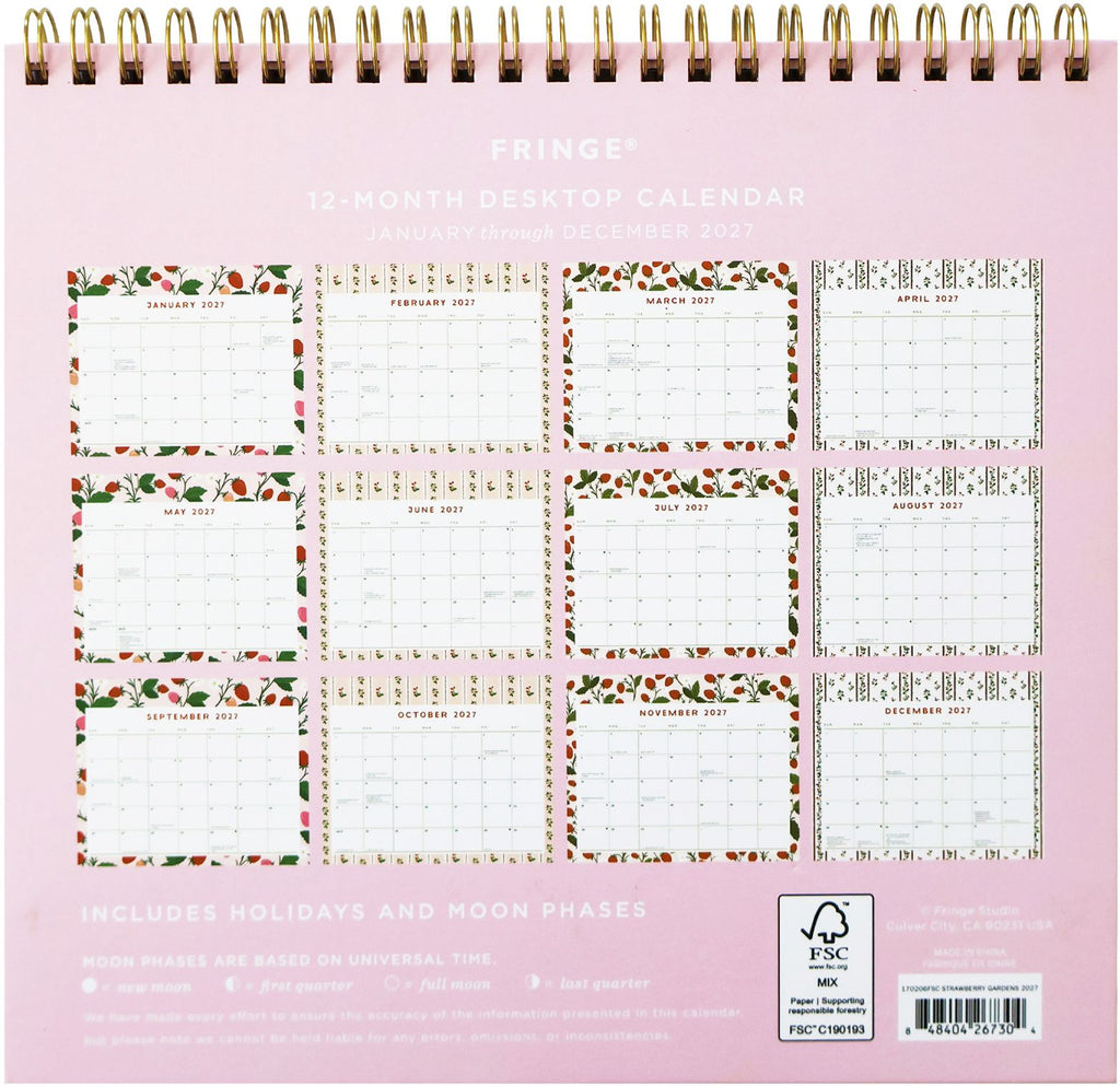 2027 Strawberry Gardens Desktop Calendar