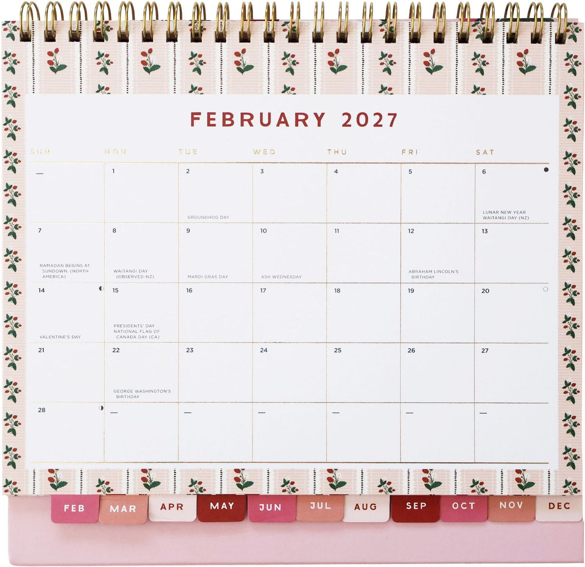 2027 Strawberry Gardens Desktop Calendar