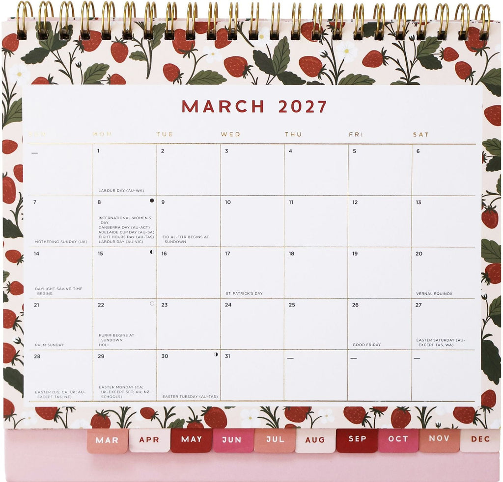 2027 Strawberry Gardens Desktop Calendar