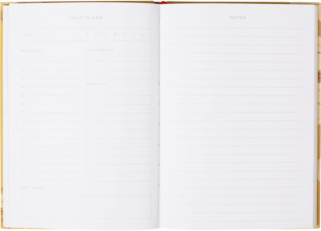 Ochre Floral Daily Undated Planner