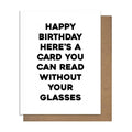 Read Without Glasses Birthday Card