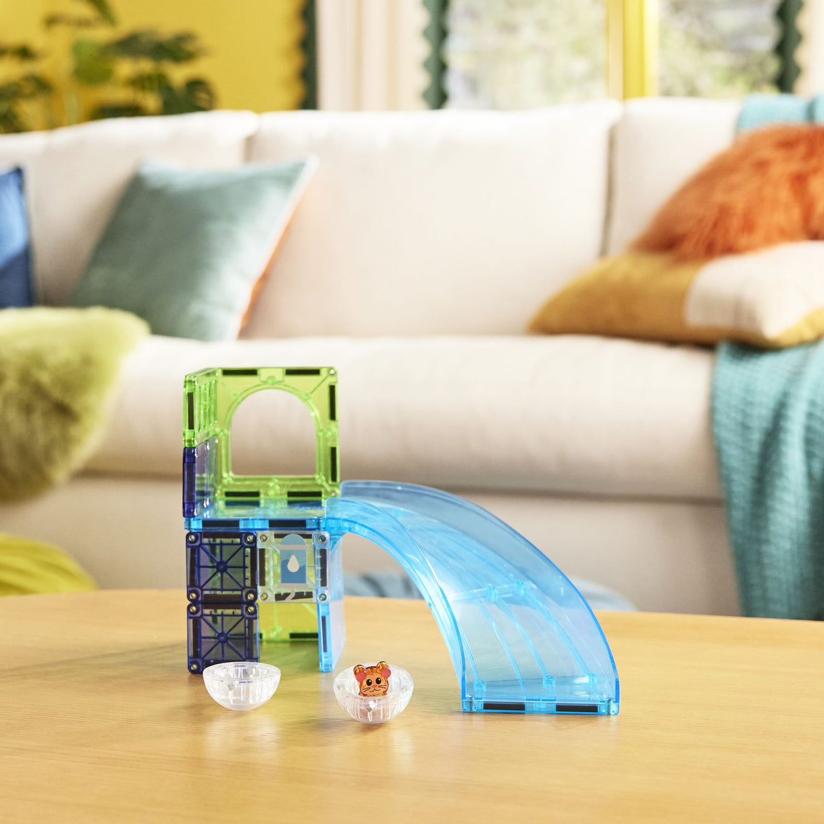 MAGNA-TILES® Hamster Ball 13-Piece Magnetic Construction Set, The Original Magnetic Building Brand