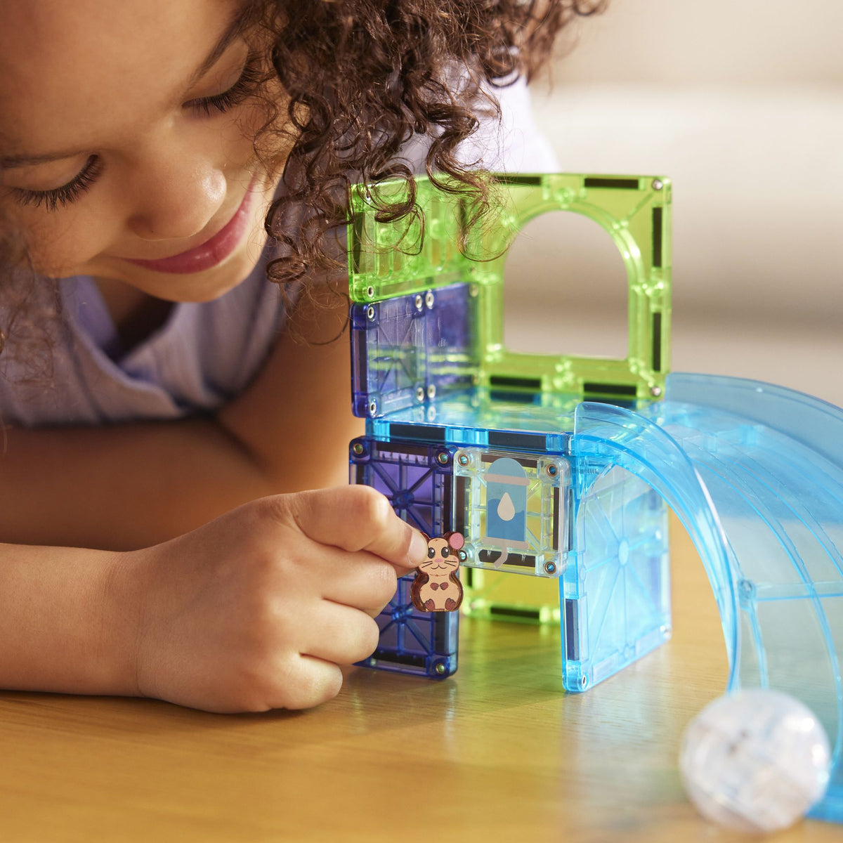 MAGNA-TILES® Hamster Ball 13-Piece Magnetic Construction Set, The Original Magnetic Building Brand