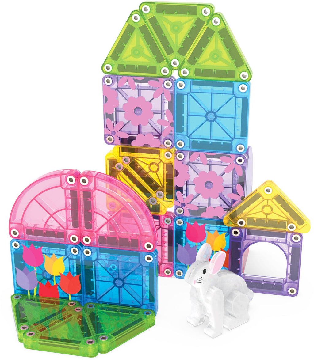 MAGNA-TILES® microMAGS Spring Garden Travel Set 24-Piece Magnetic Construction Set, The Original Magnetic Building Brand
