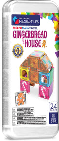 The Original MAGNA-TILES® microMAGS Gingerbread House Travel 24-Piece Magnetic Construction Set
