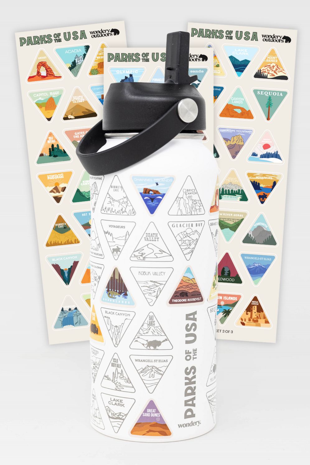 Parks of the US Bucket List Water Bottle