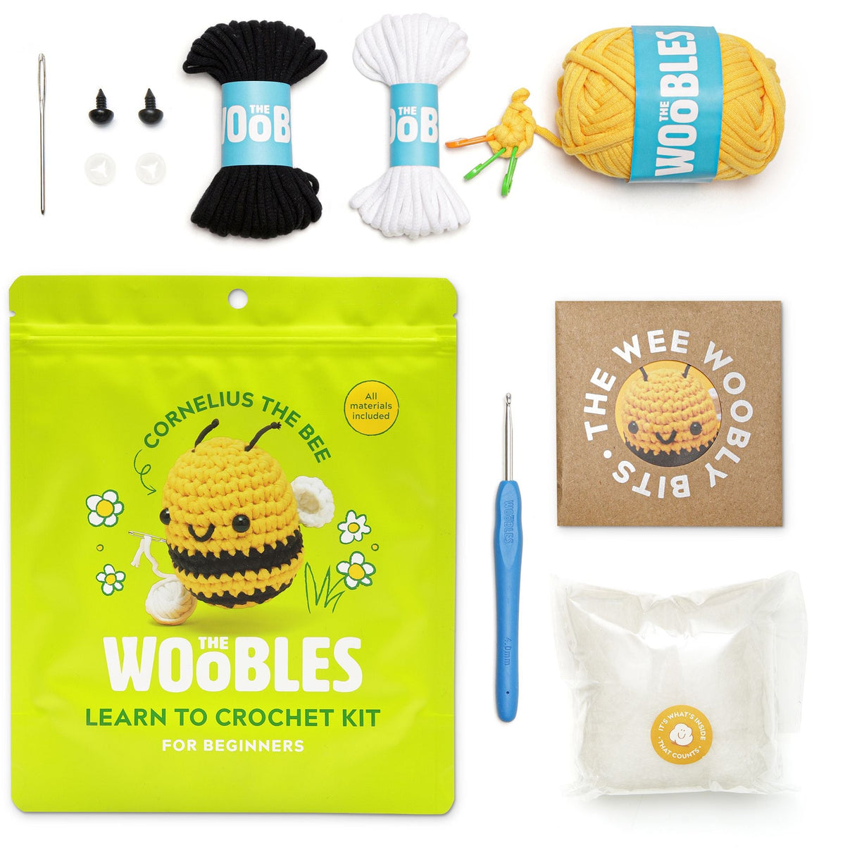 Cornelius the Bee, The Woobles Beginner Crochet Kit