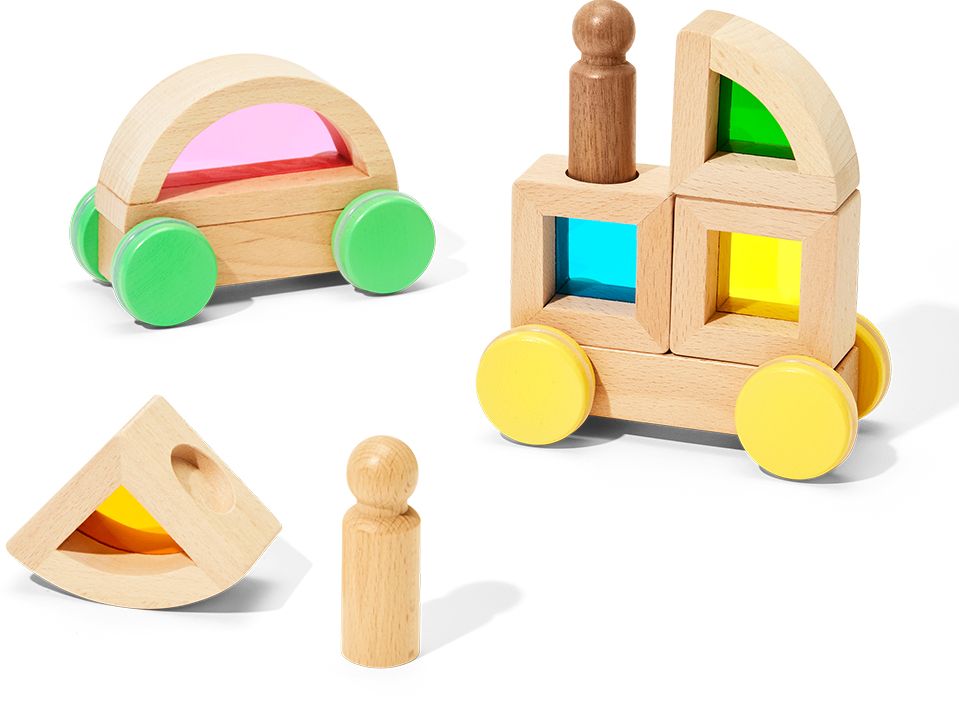 Rainbow Block Cars