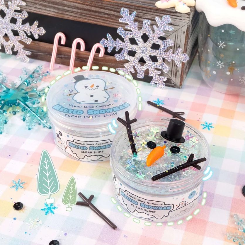 Melted Snowman Clear Putty Signature Dome Slime