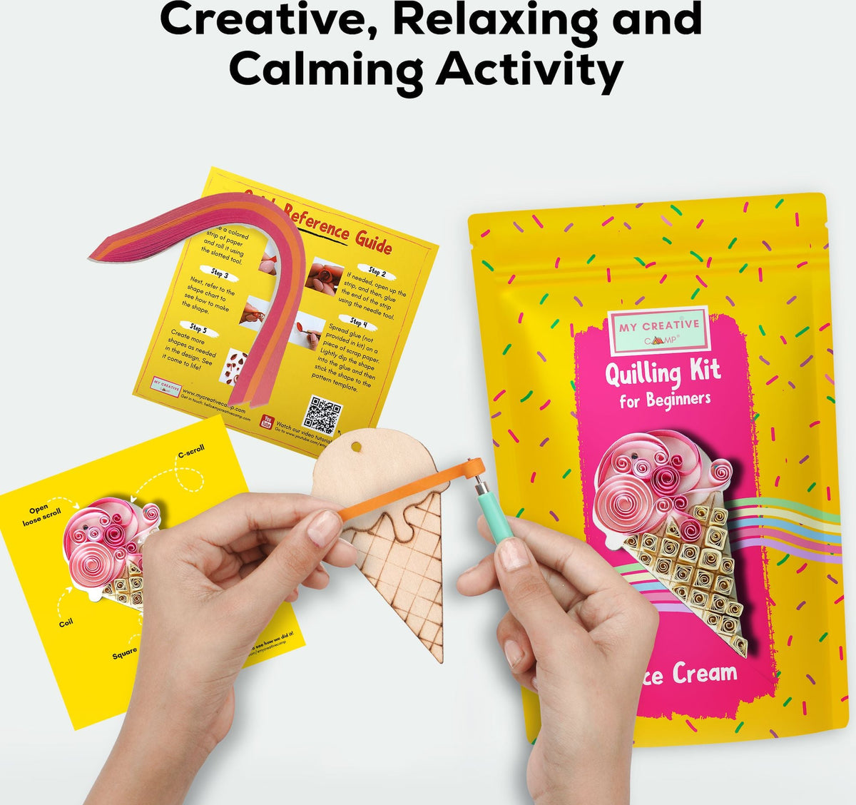 Ice Cream Paper Quilling Craft Kit