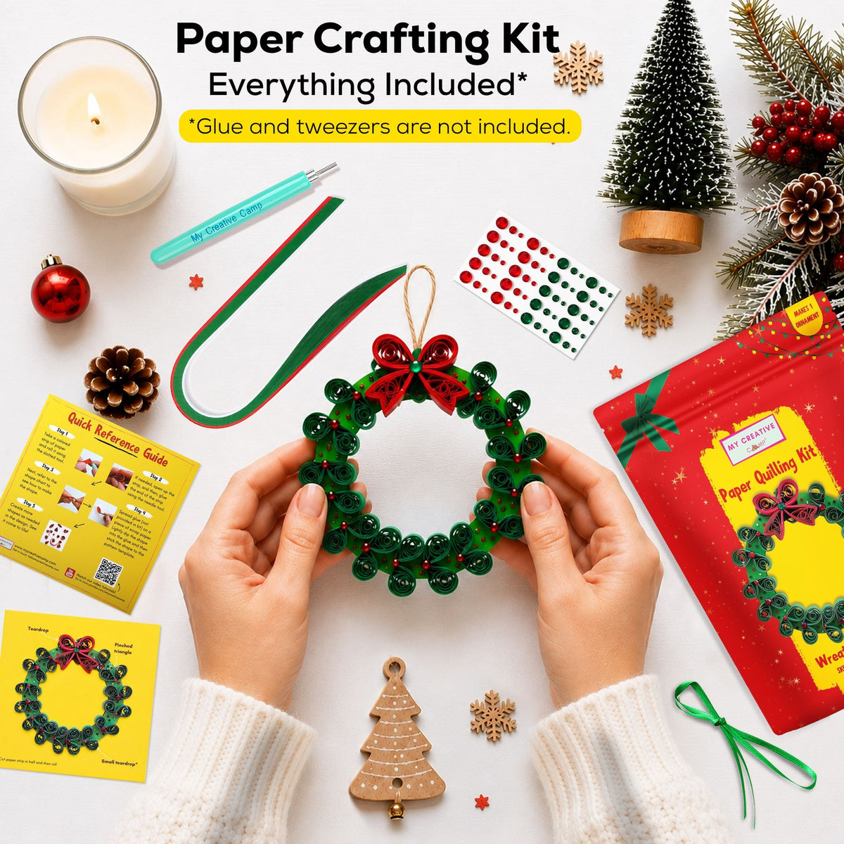 Wreath Ornament Paper Quilling Craft Kit
