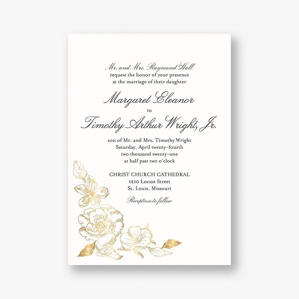 Etched Floral Wedding Invitation