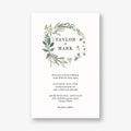 Greenery Wreath Wedding Invitation