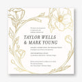 Gilt Floral Frame Wedding Invitation
