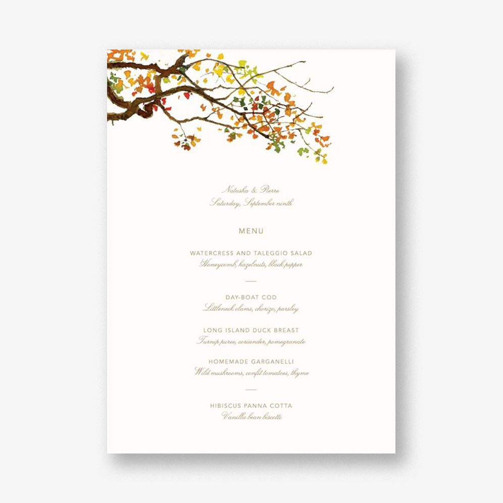 Autumn Boughs Menu
