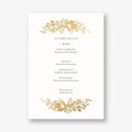 Floral Silhouette Foil Menu