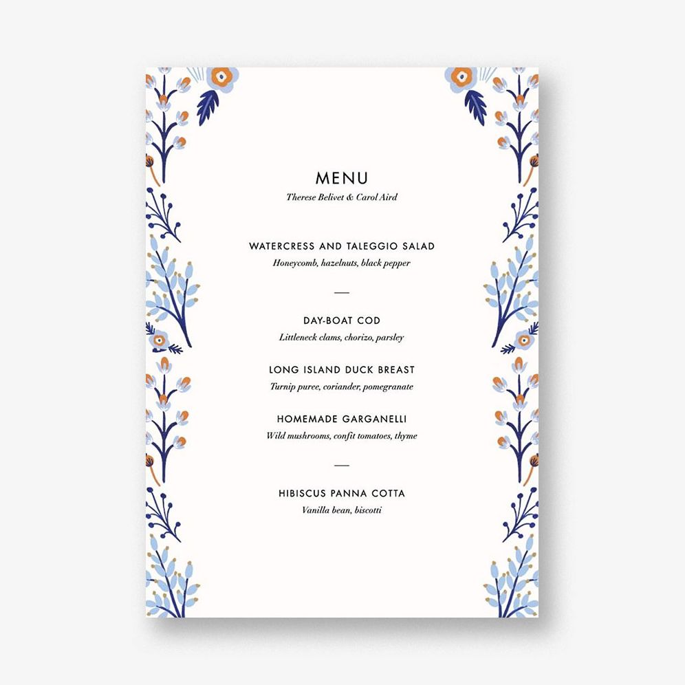 Heron Heralds Menu