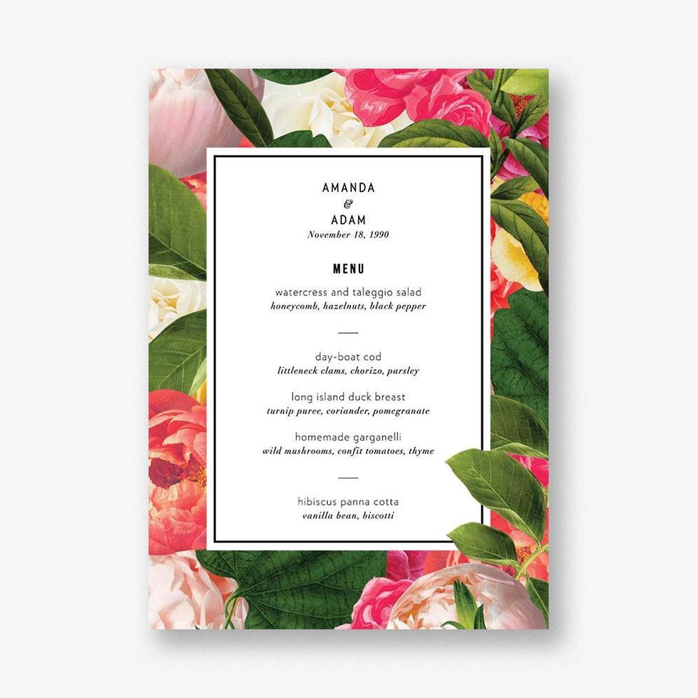 Lanai Floral Menu