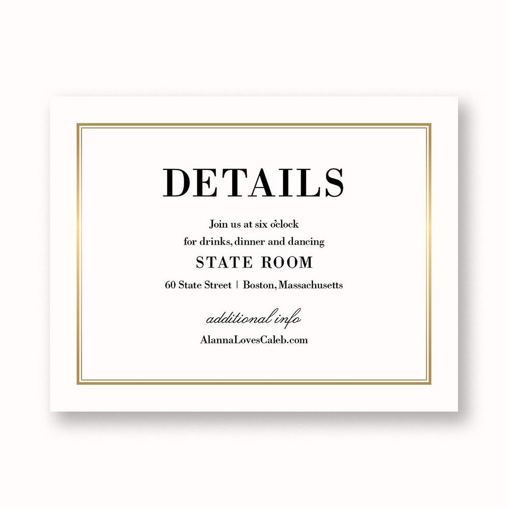 Pinstripe Border Information Card