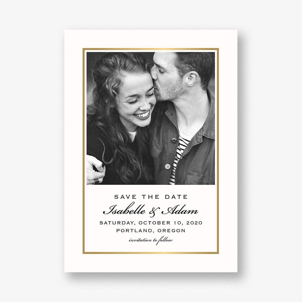 Thin Line Frame Save the Date Card