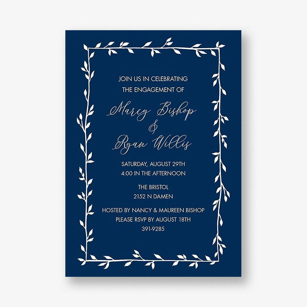 Vine Frame Engagement Party Invitation