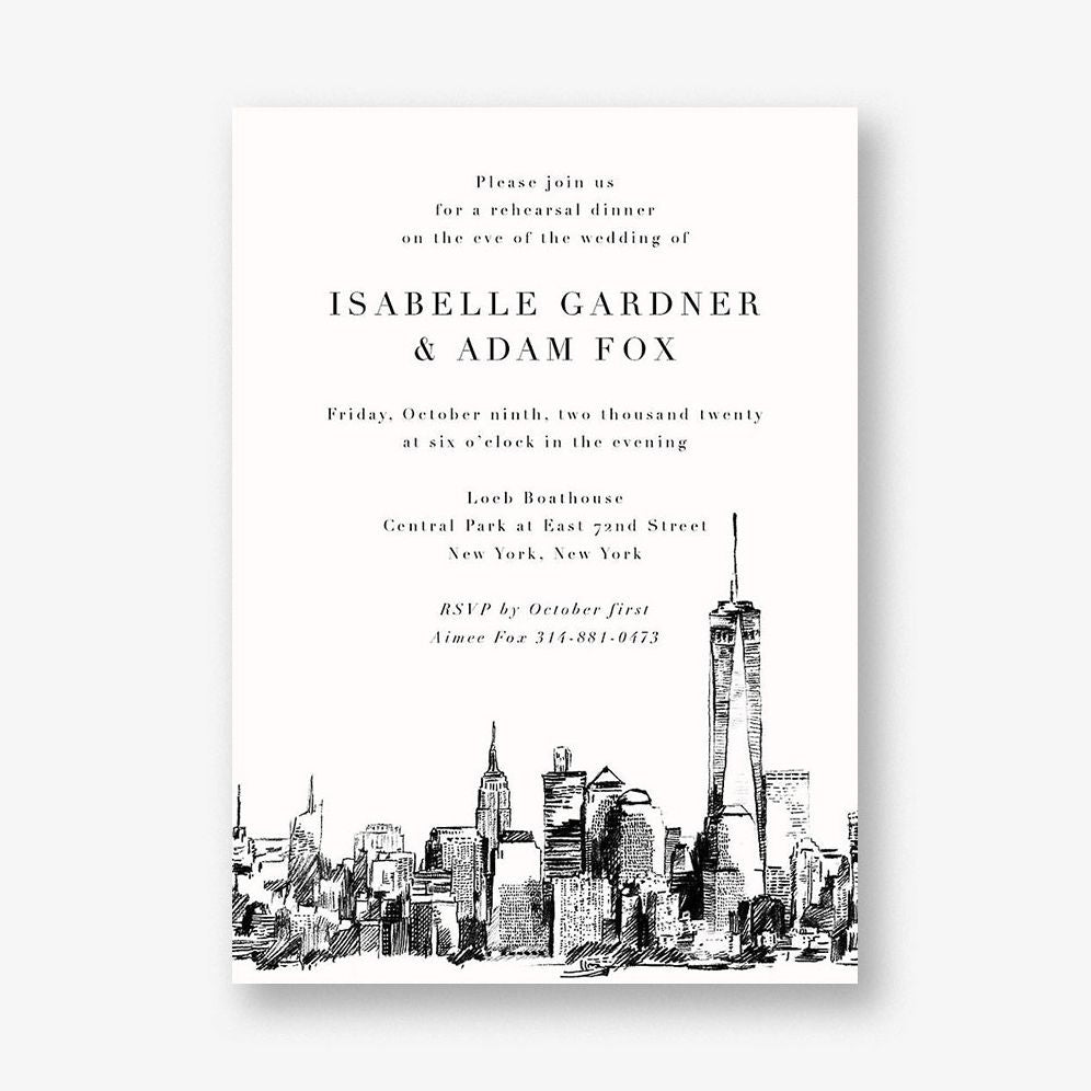 New York Rehearsal Dinner Invitation