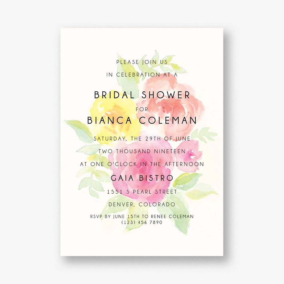 Peony Bridal Shower Invitation