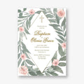 Greenery Blossoms Baptism Invitation