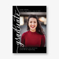 Vertical Script Graduation Announcement
