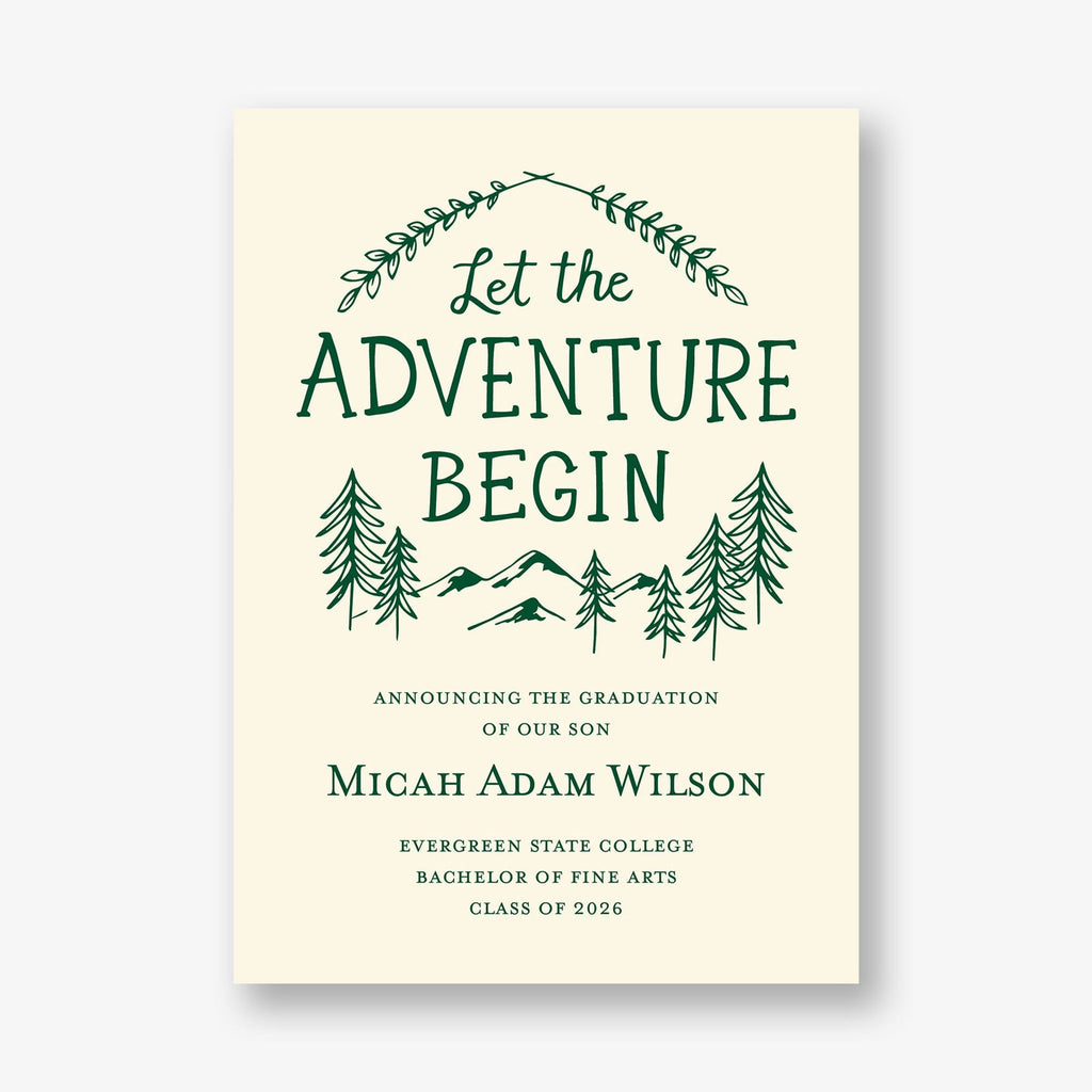 Adventure Begin Graduation Announcement