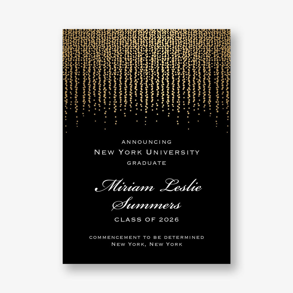 Foil Chandelier Graduation Announcement