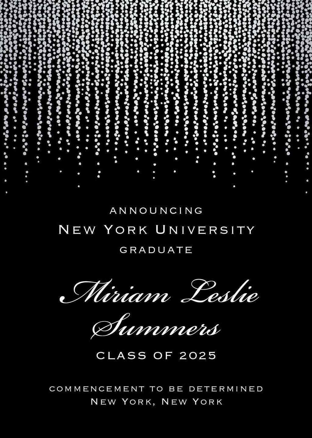 Foil Chandelier Graduation Announcement