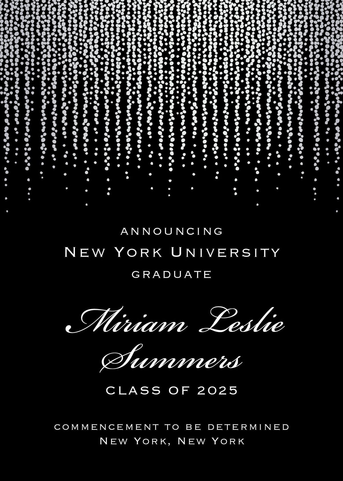 Foil Chandelier Graduation Announcement