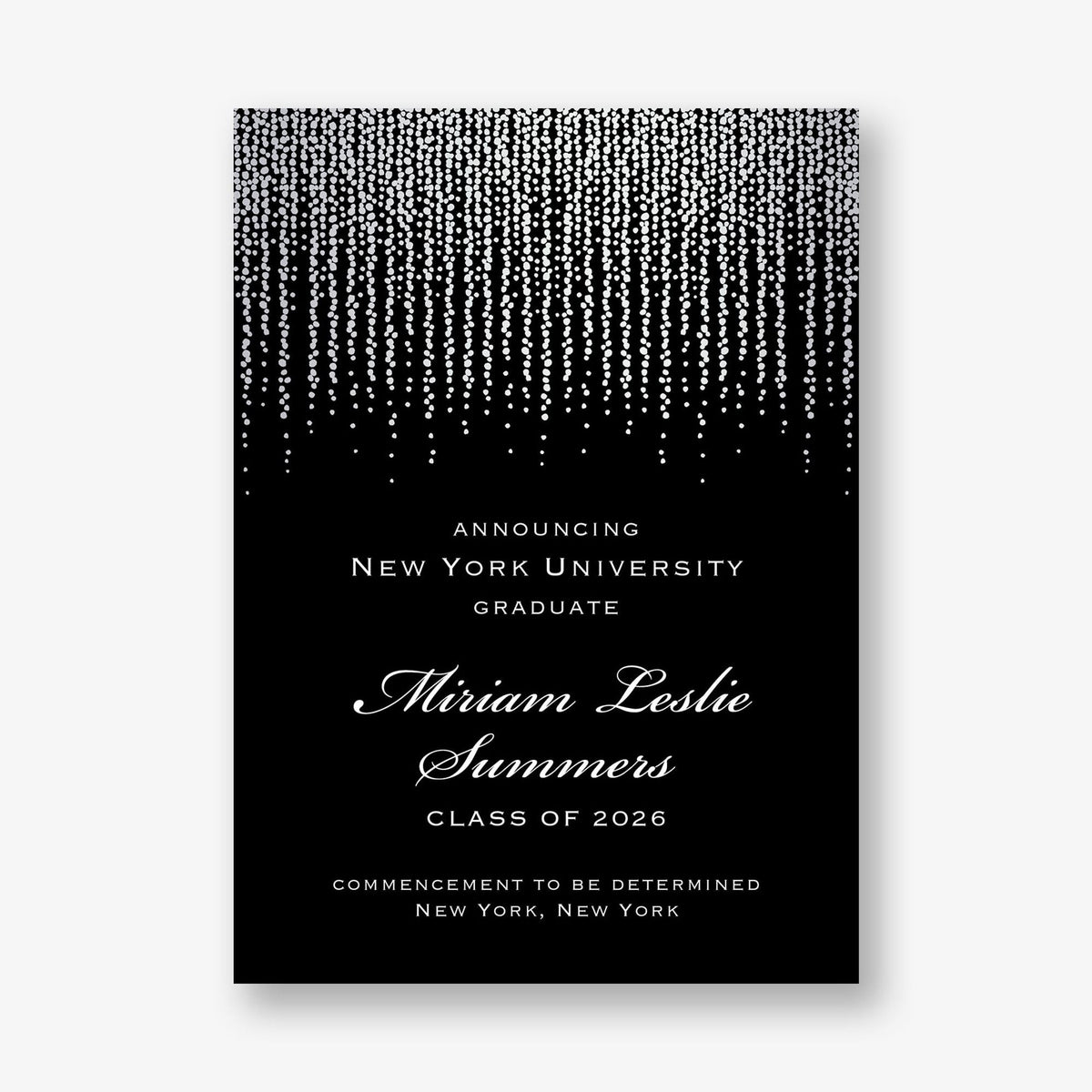 Foil Chandelier Graduation Announcement
