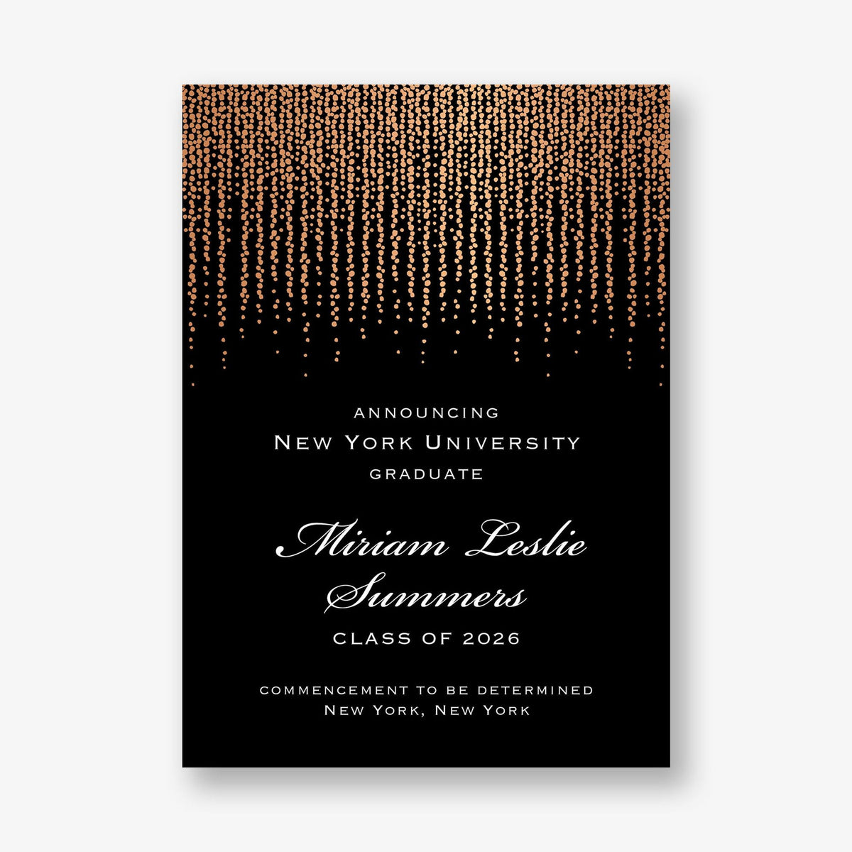 Foil Chandelier Graduation Announcement