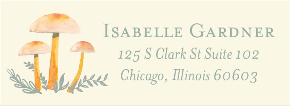 Mushrooms Return Address Label