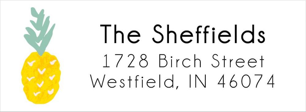 Pineapple Return Address Label