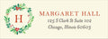 Winter Greenery Monogram Return Address Label
