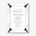 Faceted Gemstone Foil Stamped Wedding Invitation