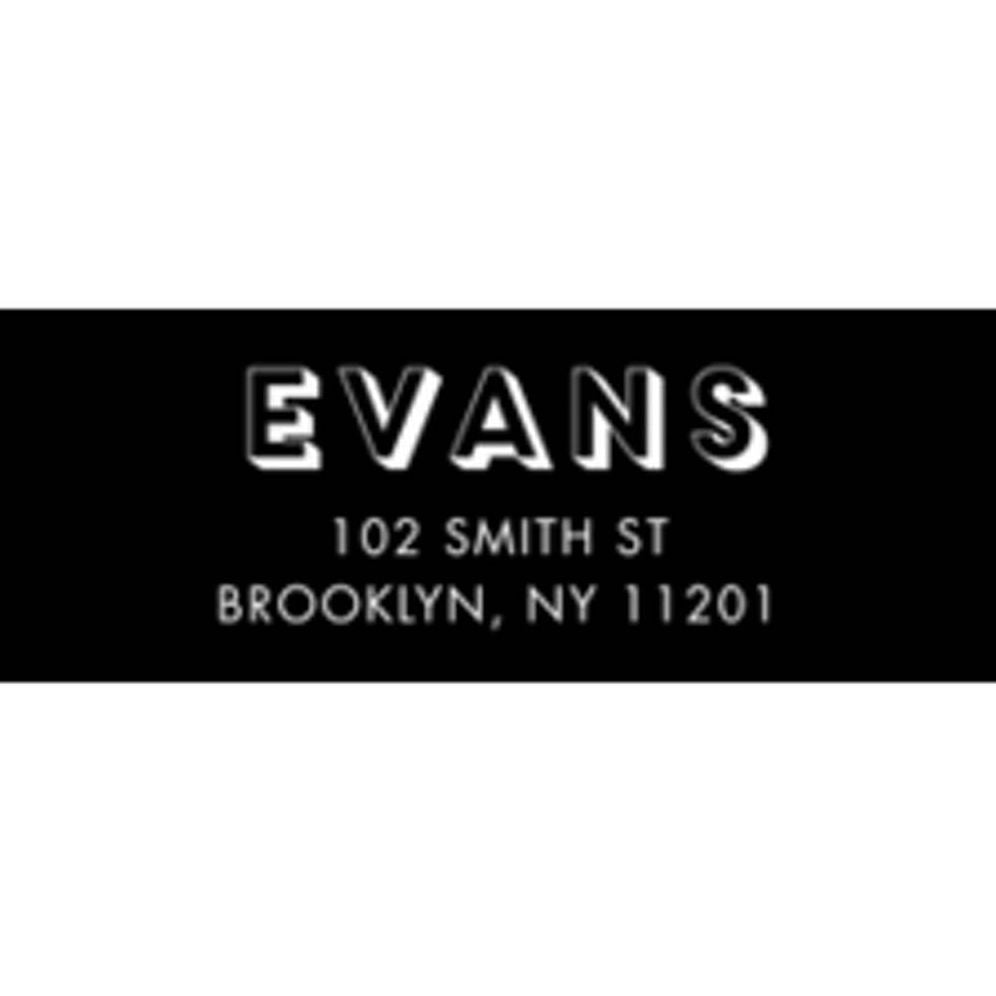 Block Letters Color Return Address Label